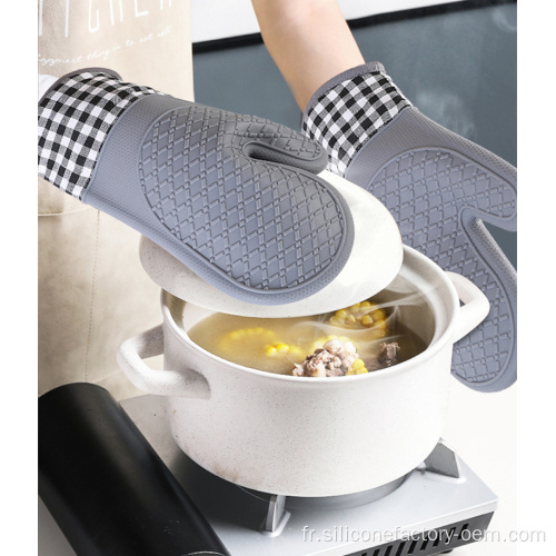 Gants de cuisson en silicone résistant à la chaleur